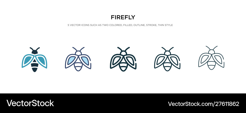 Firefly icon in different style two colored vector image