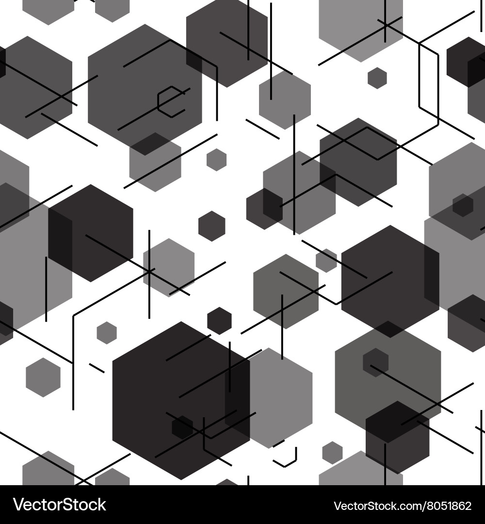 Geometric Tech Hexagon Pattern Vector Image