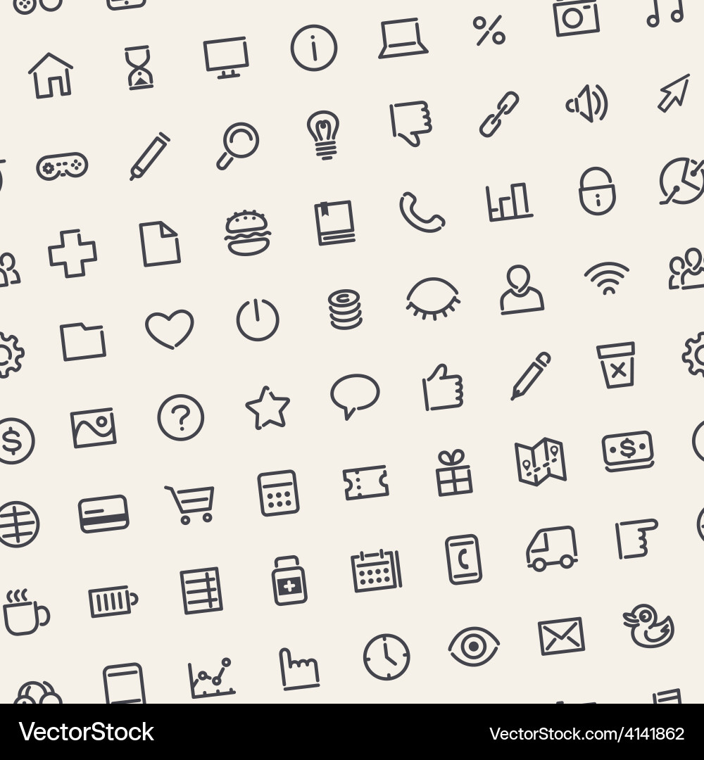 Light tilted seamless pattern with universal icons Vector Image