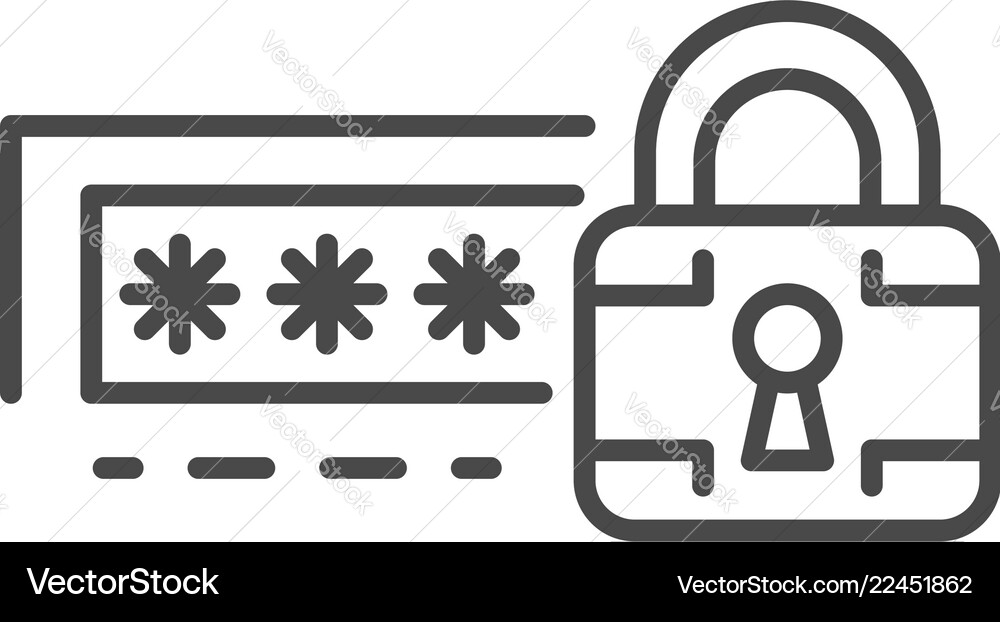 Lock password icon outline style Lock password icon outline style vector image
