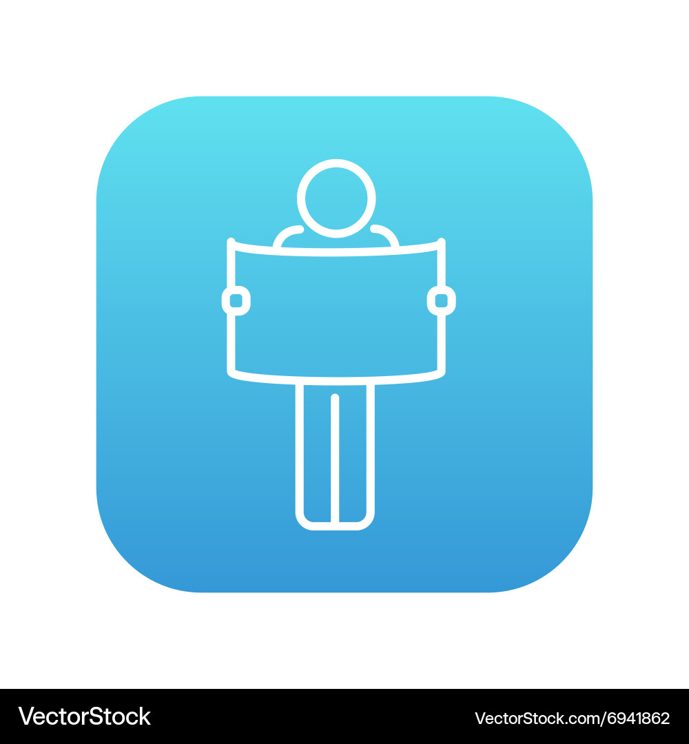 Man looking at map line icon Vector Image