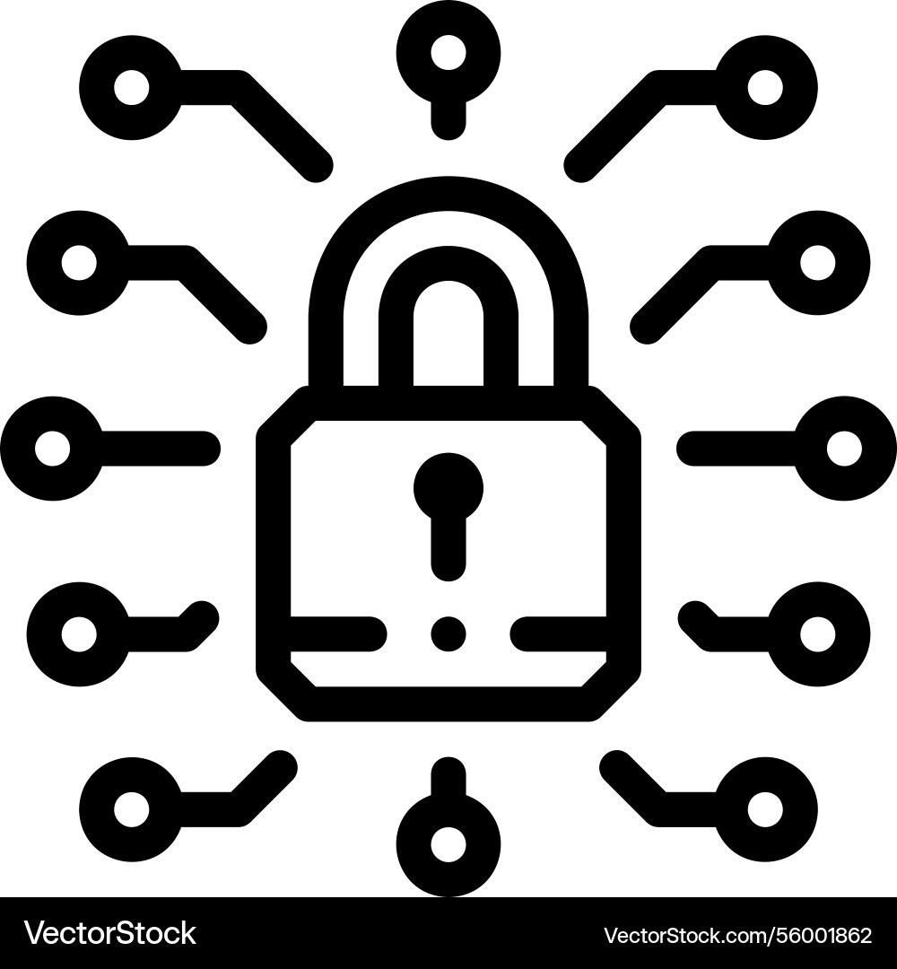 Padlock icon thin linear style design isolated Padlock icon thin linear style design isolated vector image