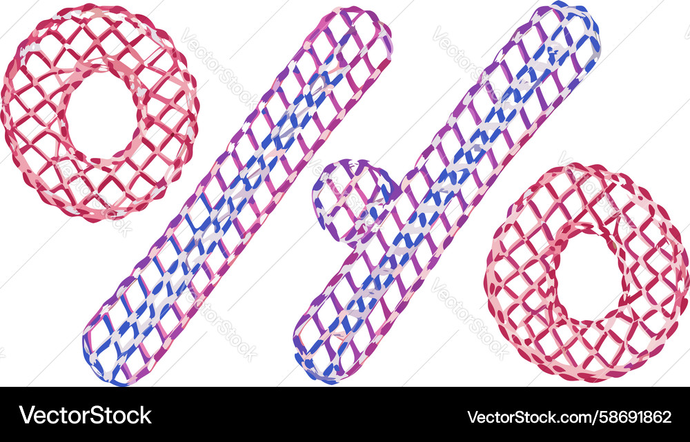 Patterned percentage icon for data representation Vector Image