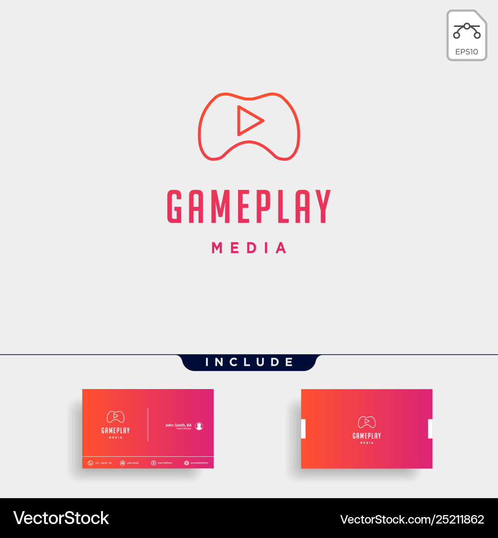 Play button game logo concept design icon element Vector Image