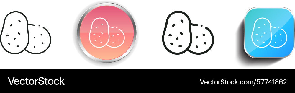 Potato icon thin linear regular and button style Potato icon thin linear regular and button style vector image