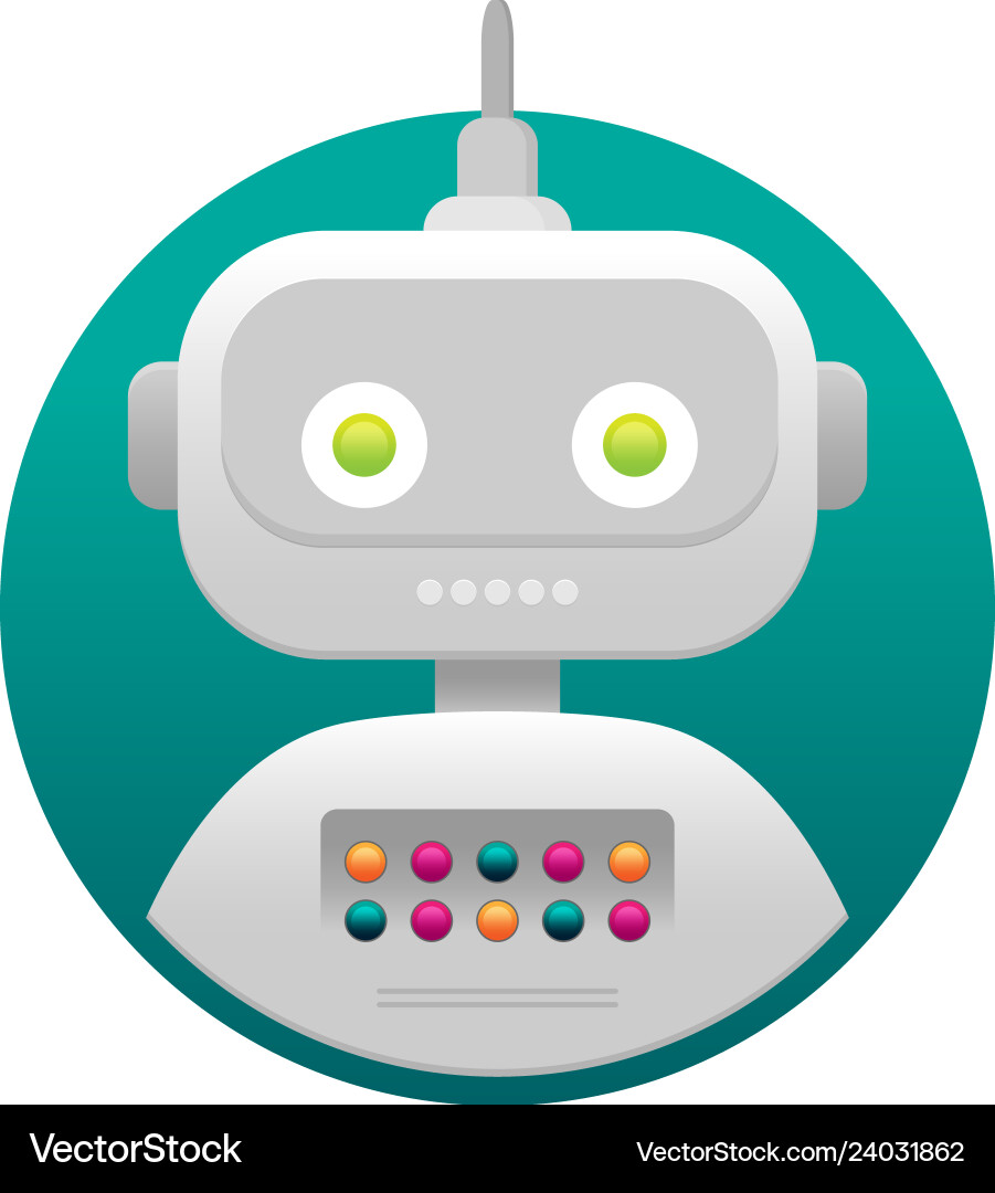 Robot customer support service chat bot flat Robot customer support service chat bot flat vector image