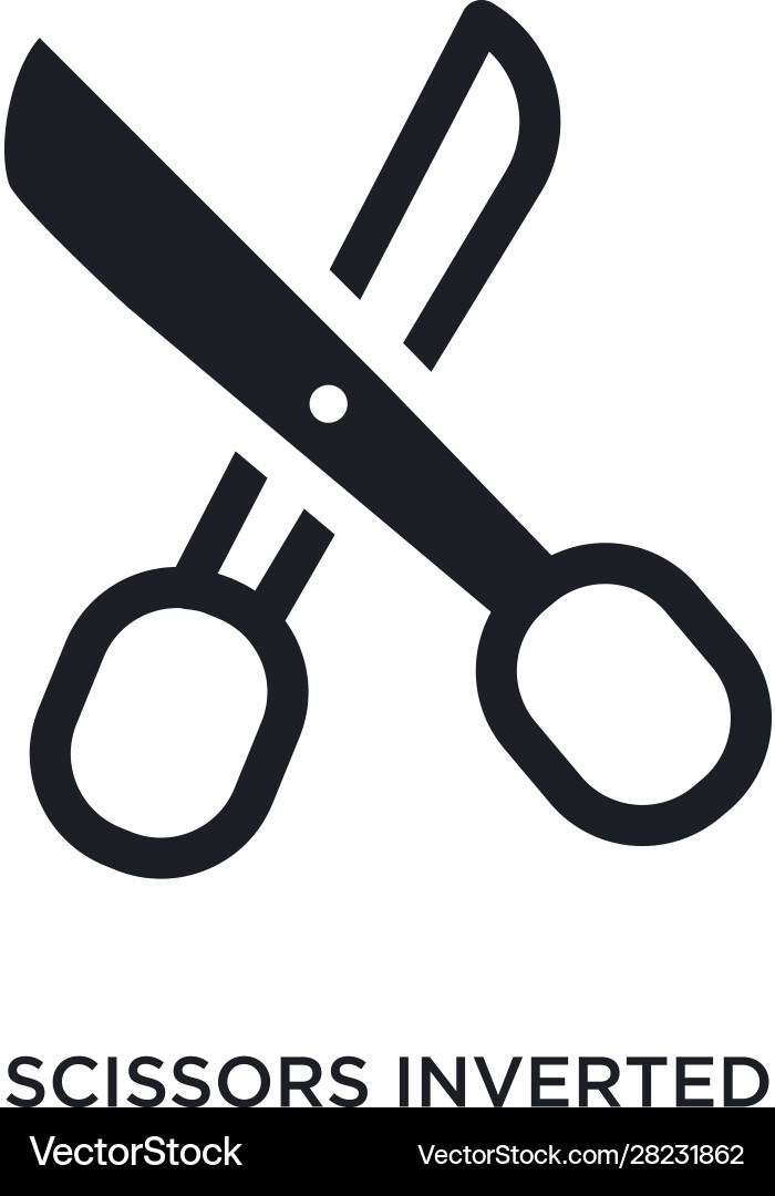 Scissors inverted view isolated icon simple vector image