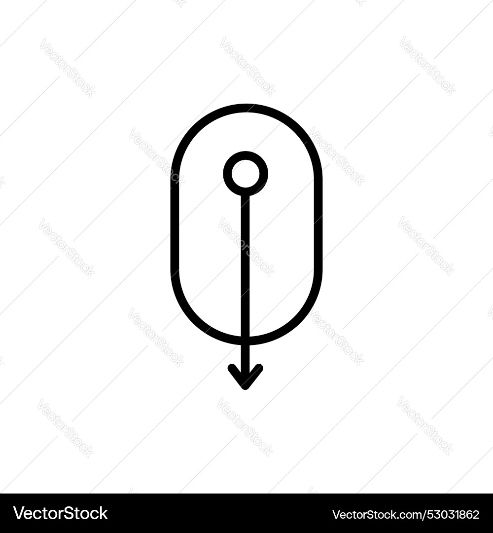 Scroll down computer mouse icon isolated on white Vector Image