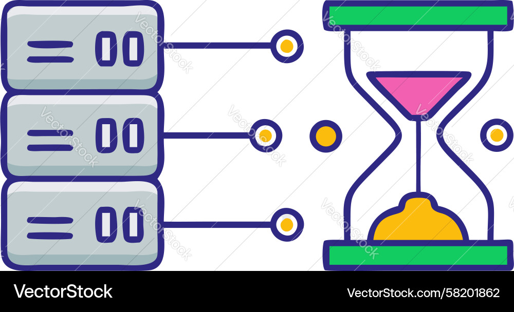 Server Processing & Data Logging Icon Vektorbild