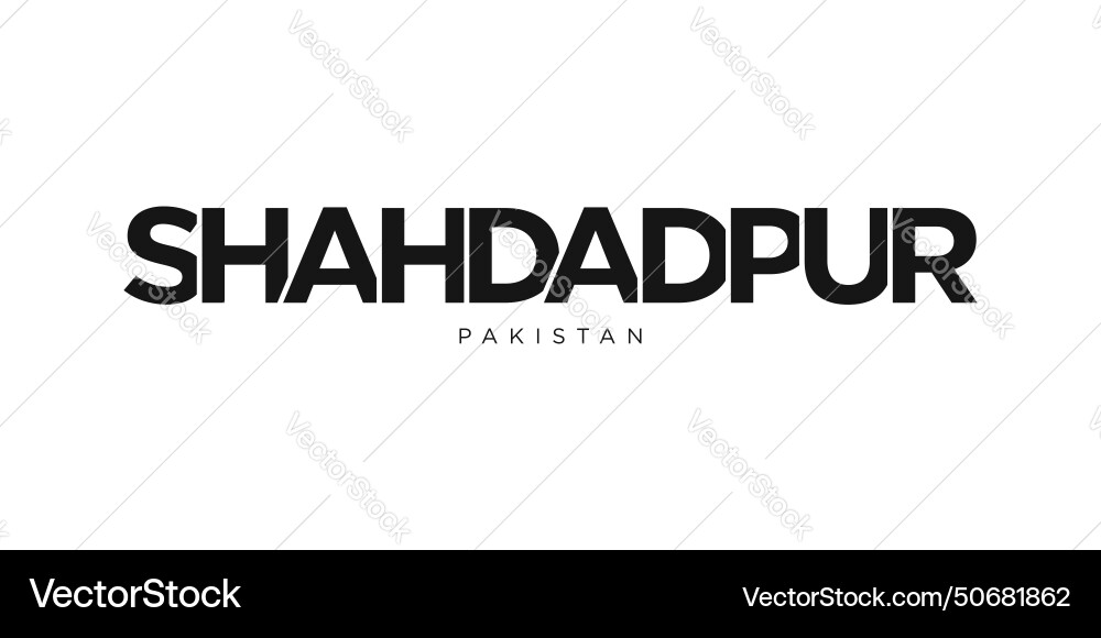 Shahdadpur in the pakistan emblem design Vector Image