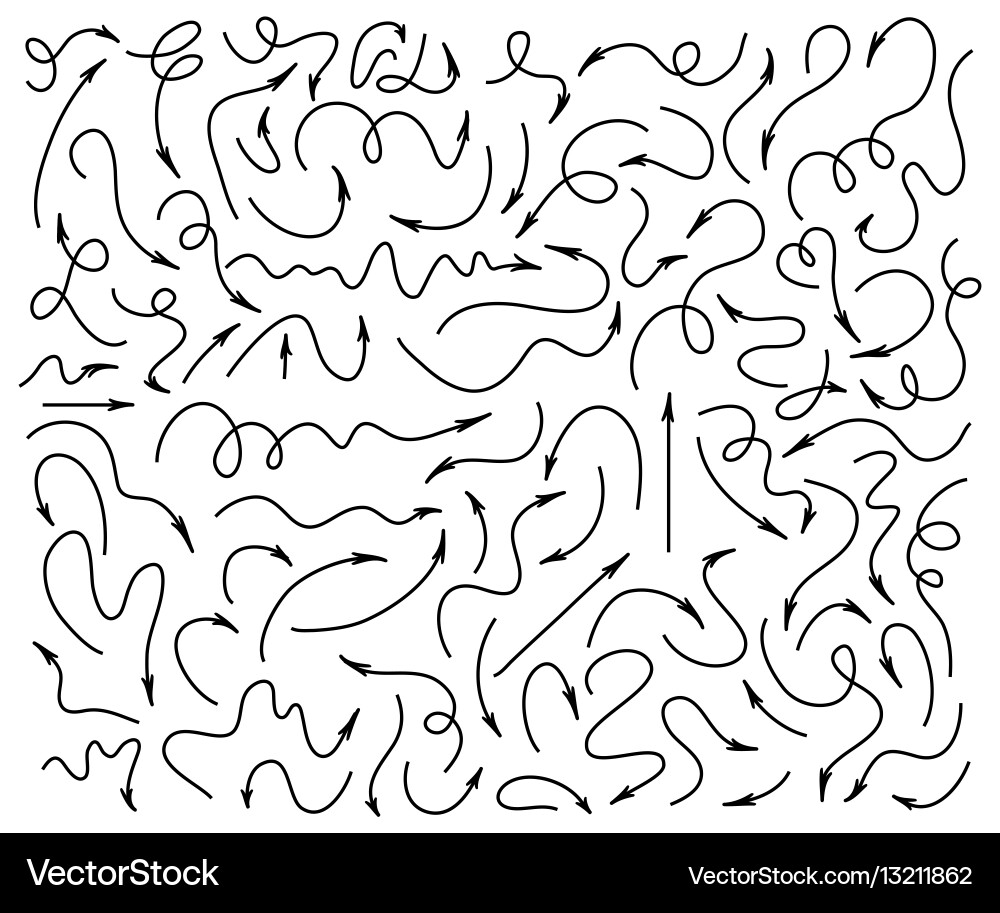 Thin Line Arrow Swirls vector image