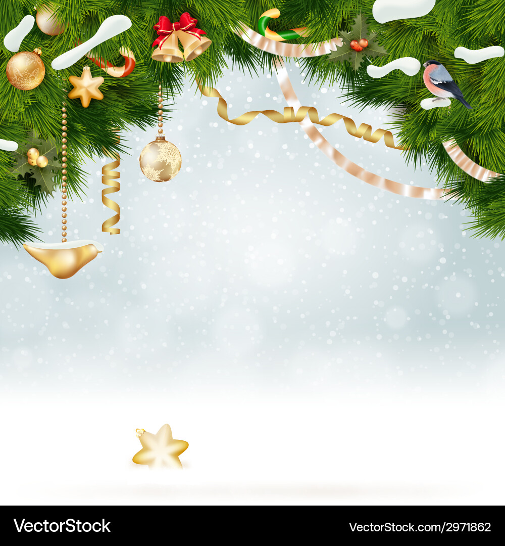 Weihnachtsfest und Goldkugeln Hintergrund Vektorbild