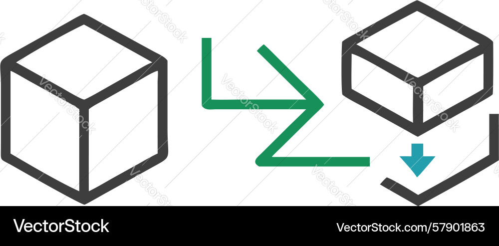 3d data transfer digital object flow icon design Vector Image