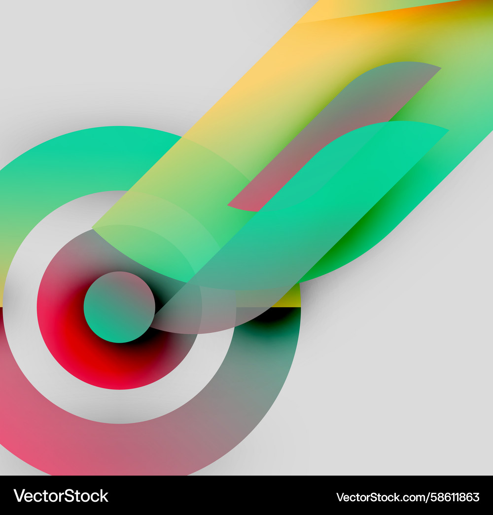 Abstract composition overlapping colorful shapes Vector Image