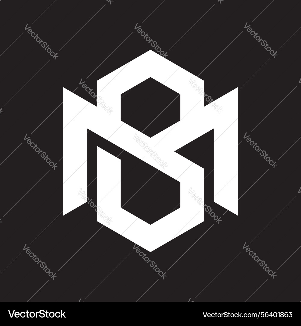 Bm letter monogram initial logo design template Vector Image