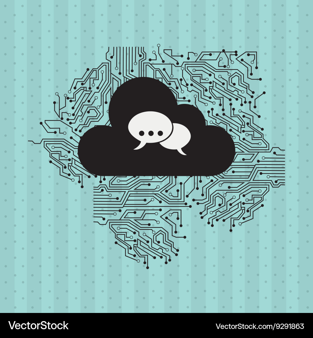 Cloud computing design vector image