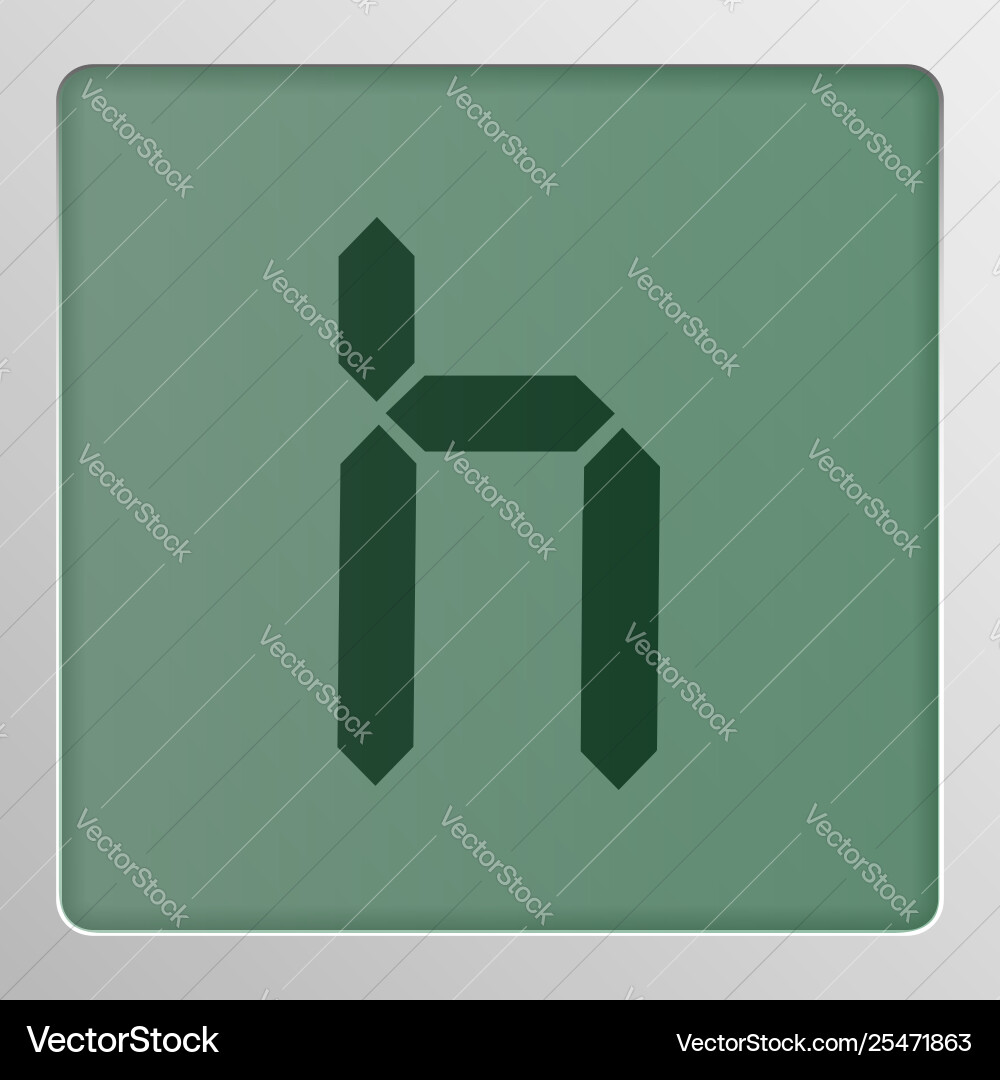 Digital character set typeface on a screen vector image