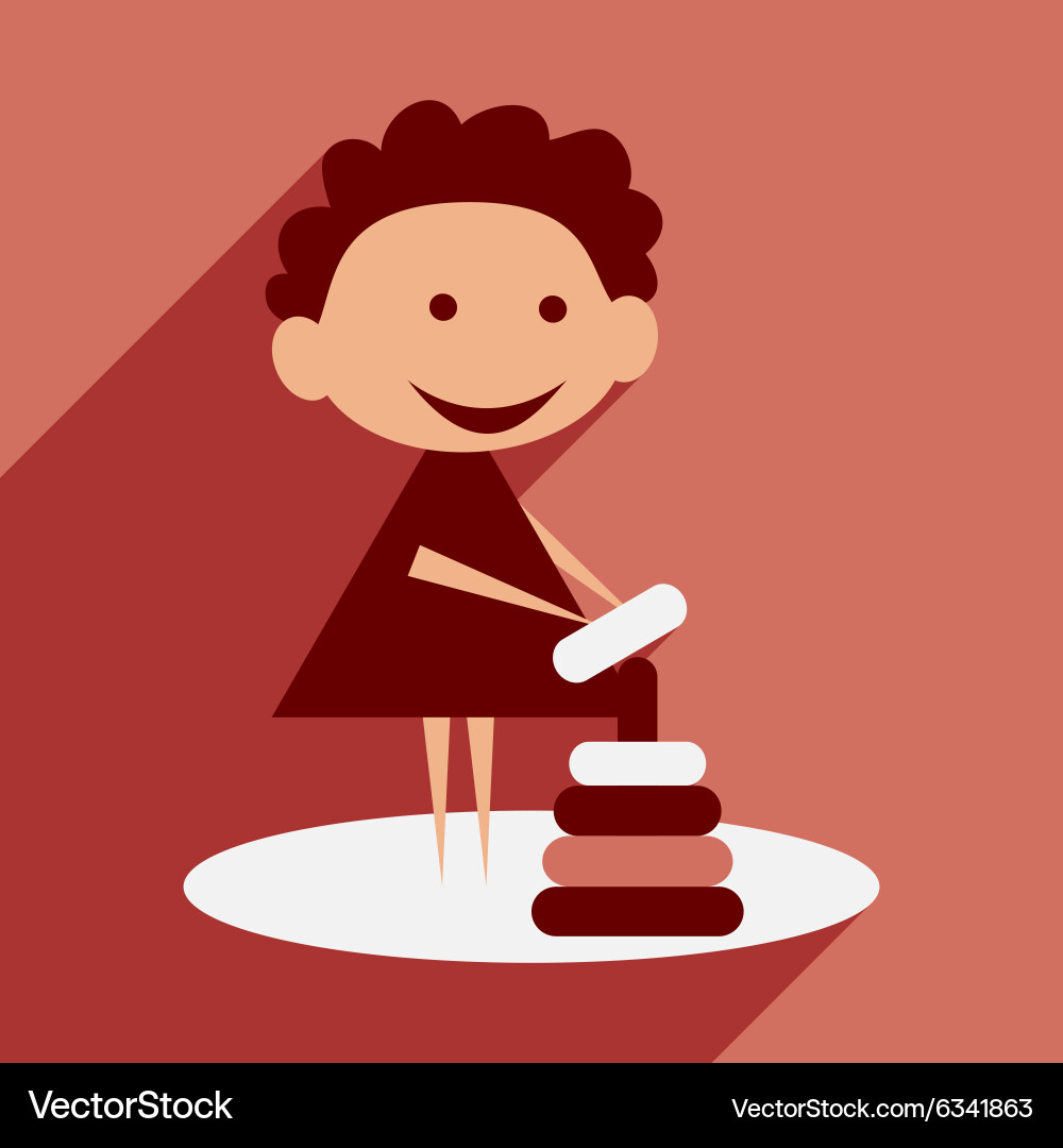 Flat with shadow icon and mobile application child Vector Image