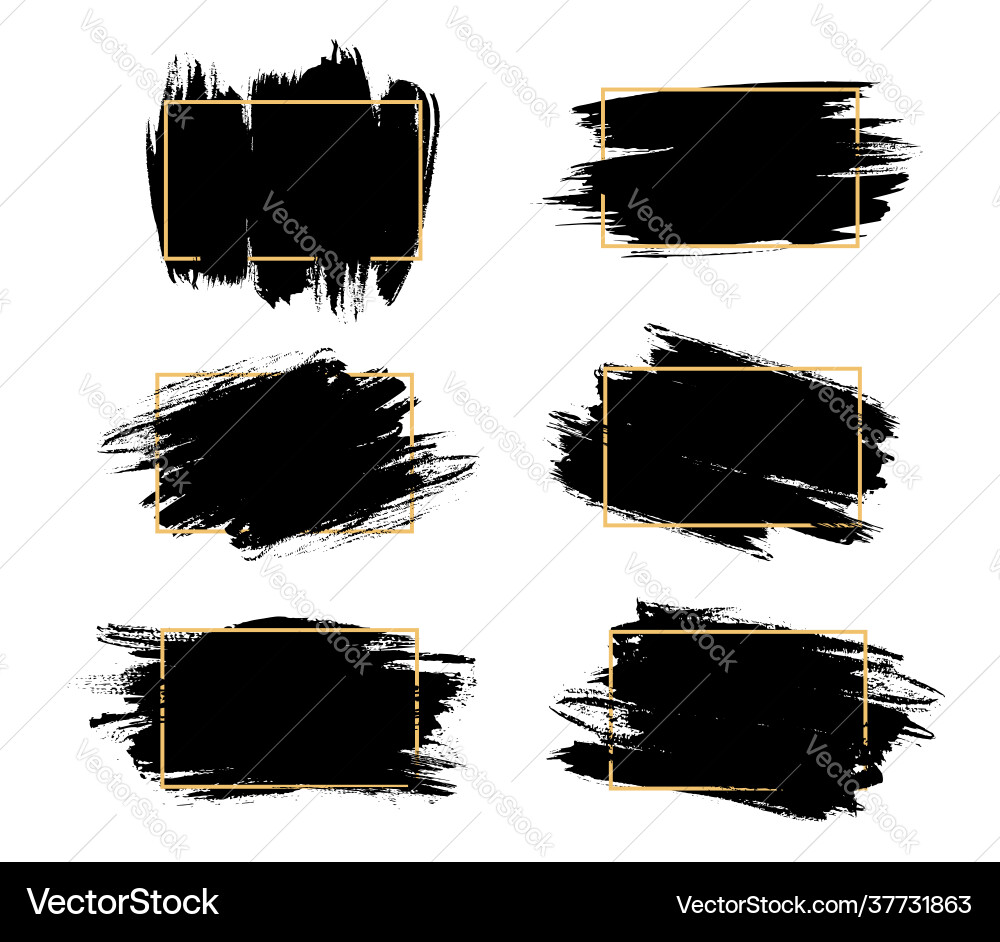 Grunge Rectangular Frames - Textured Borders vector image