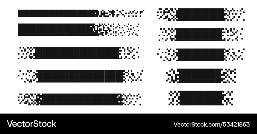 Horizontal title tag set pixel effect mosaic Horizontal title tag set pixel effect mosaic vector image