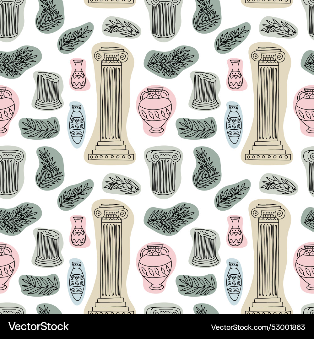 Marble ancient columns seamless pattern Vector Image