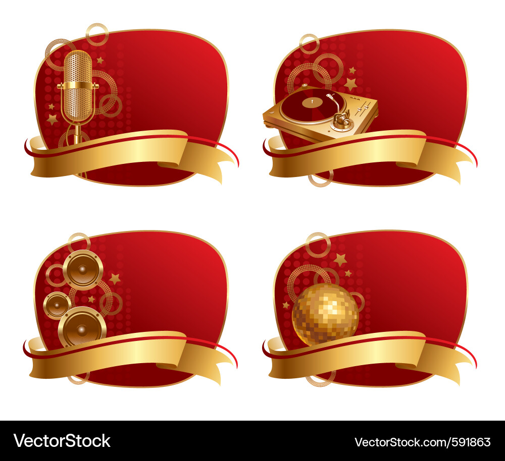 Musical Party Decorations Vector Image