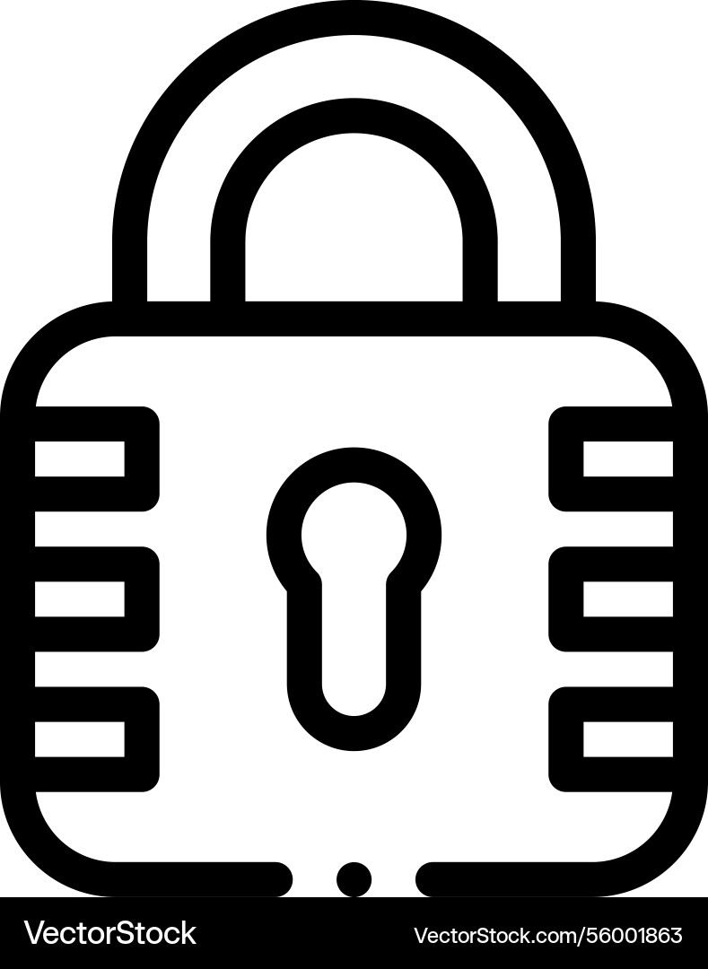 Padlock icon thin linear style design isolated Padlock icon thin linear style design isolated vector image