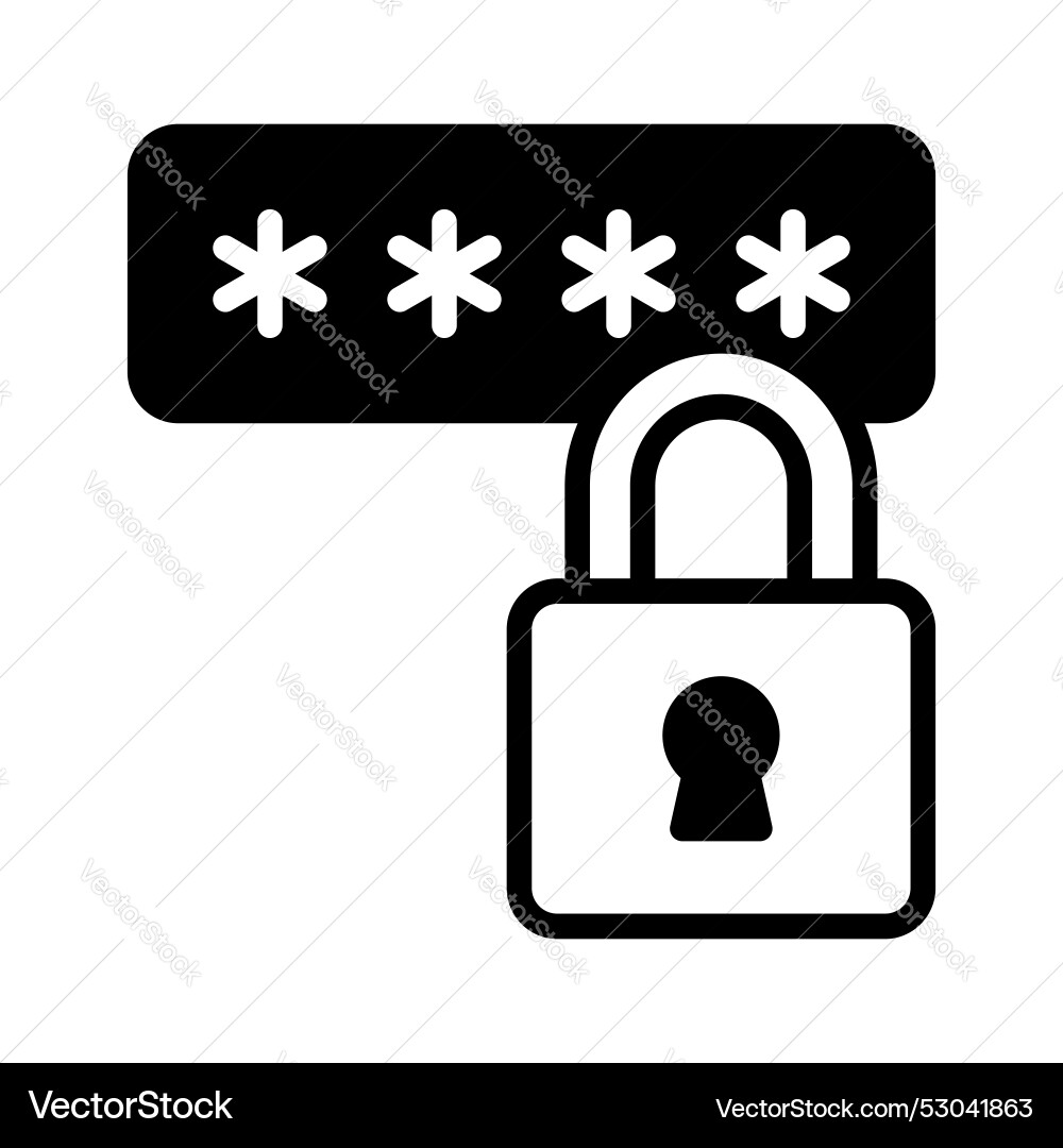 Padlock with password cyber security concept Vector Image