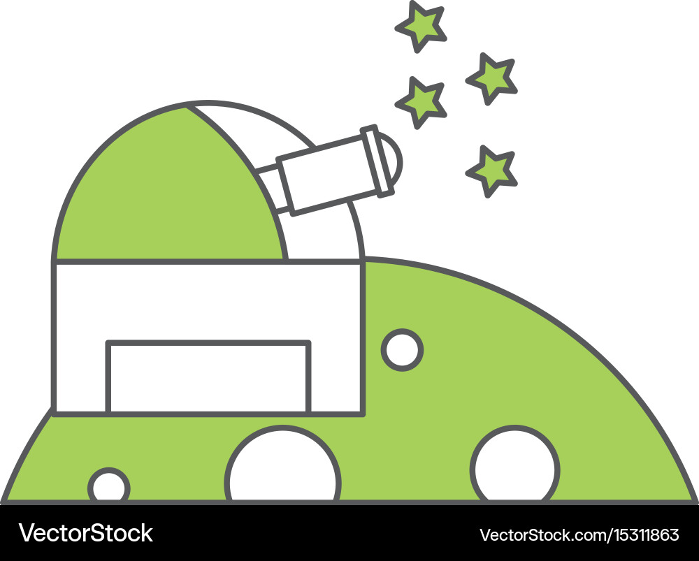 Planet mars with astronomical observatory Vector Image