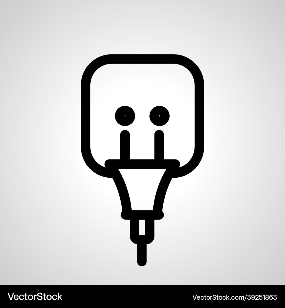 Plug socket line icon linear outline Plug socket line icon linear outline Vector Image
