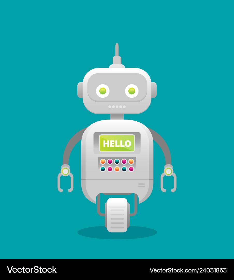 Robot customer support service chat bot flat Robot customer support service chat bot flat vector image