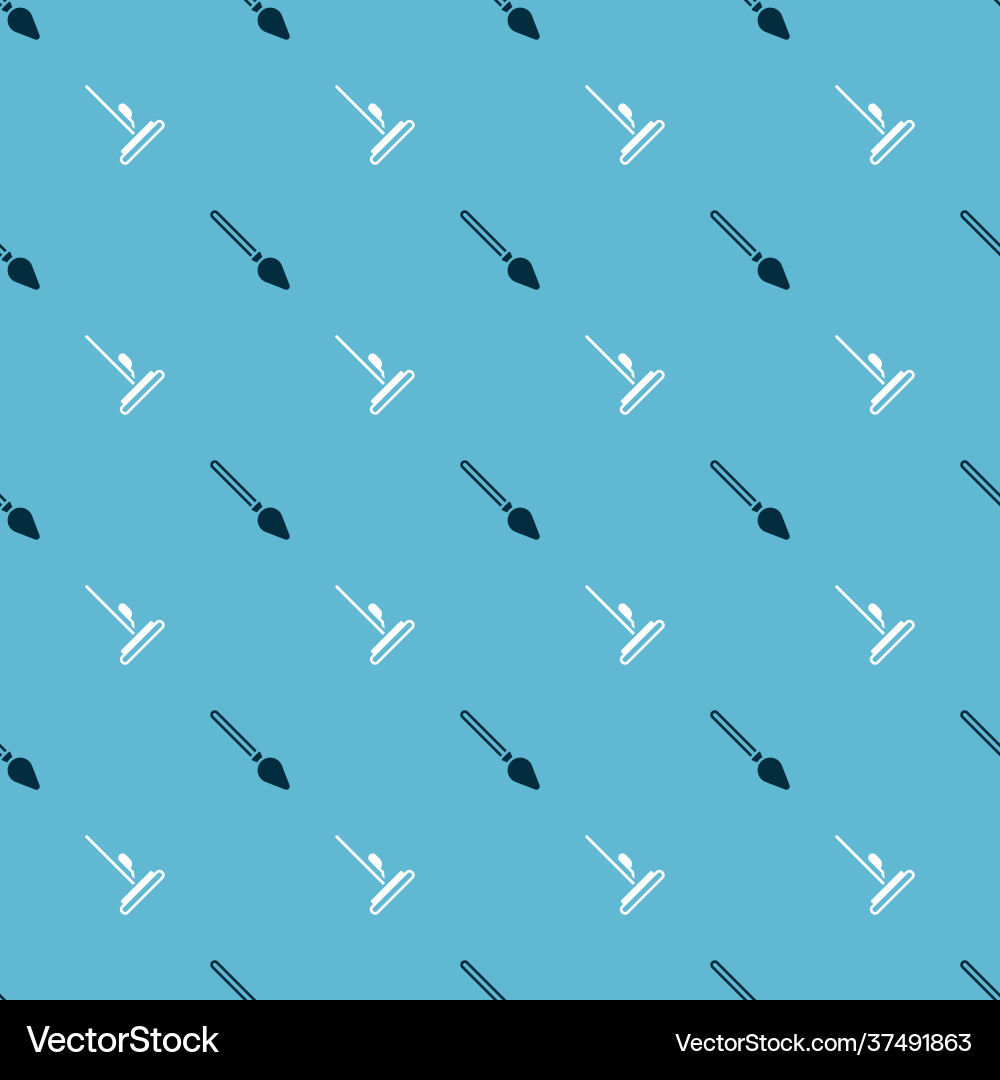 Set handle broom and mop on seamless pattern Set handle broom and mop on seamless pattern Vector Image
