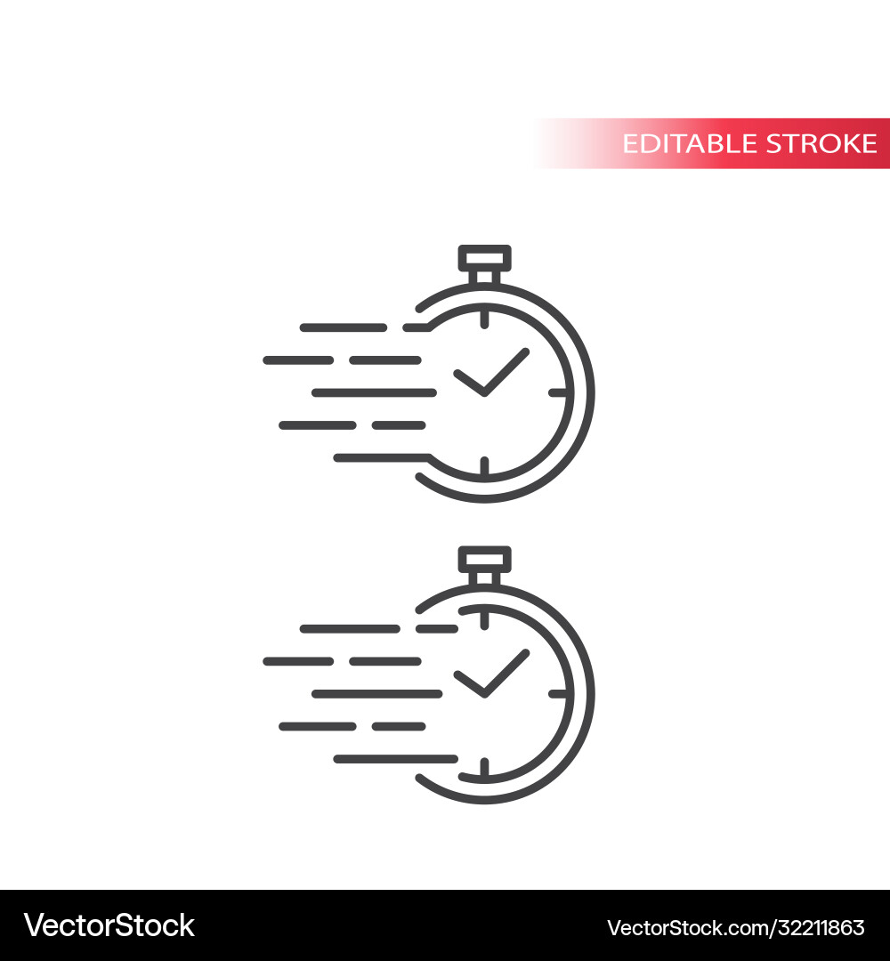 Stopwatch Timer Icon - Speed Mark Vector Image