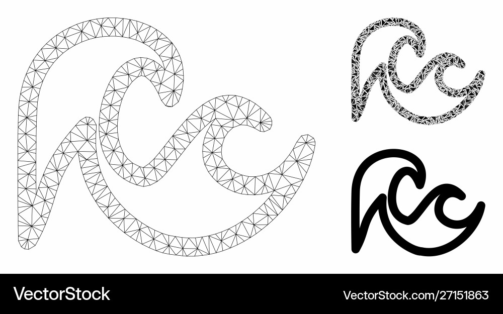 Tsunami mesh network model and triangle Tsunami mesh network model and triangle vector image