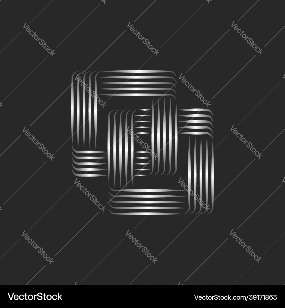 Two squares logo linked rectangular chain vector image
