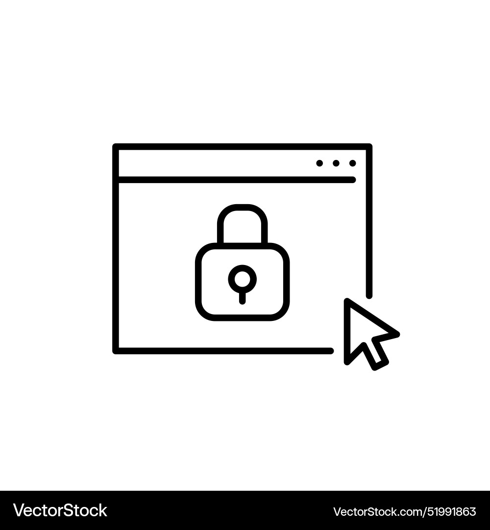 Web page lock and mouse click trusted website vector image