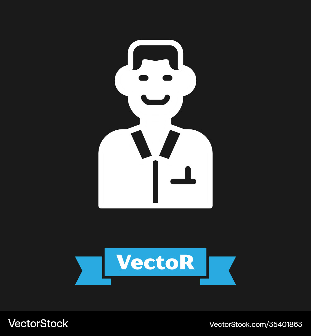 White trader icon isolated on black background White trader icon isolated on black background vector image