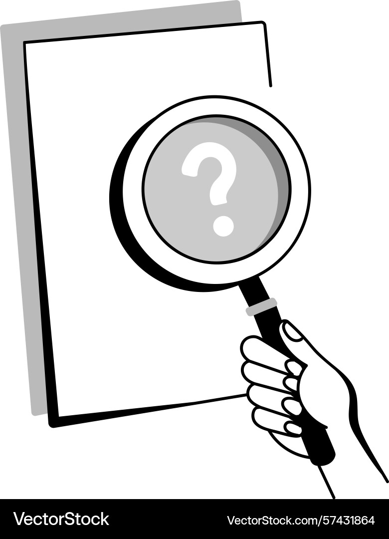 A drawing style representing finding vector image