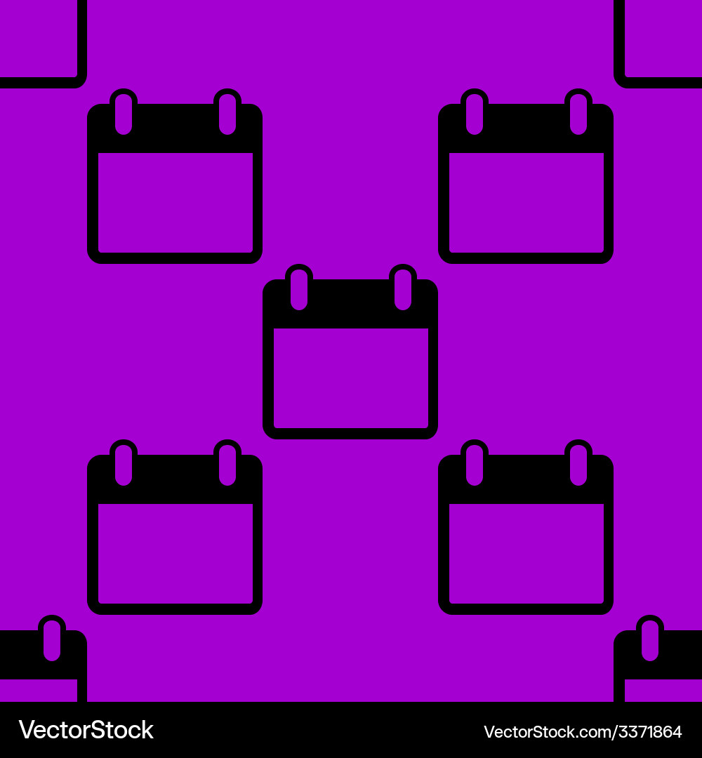 Calendar web icon flat design seamless pattern vector image