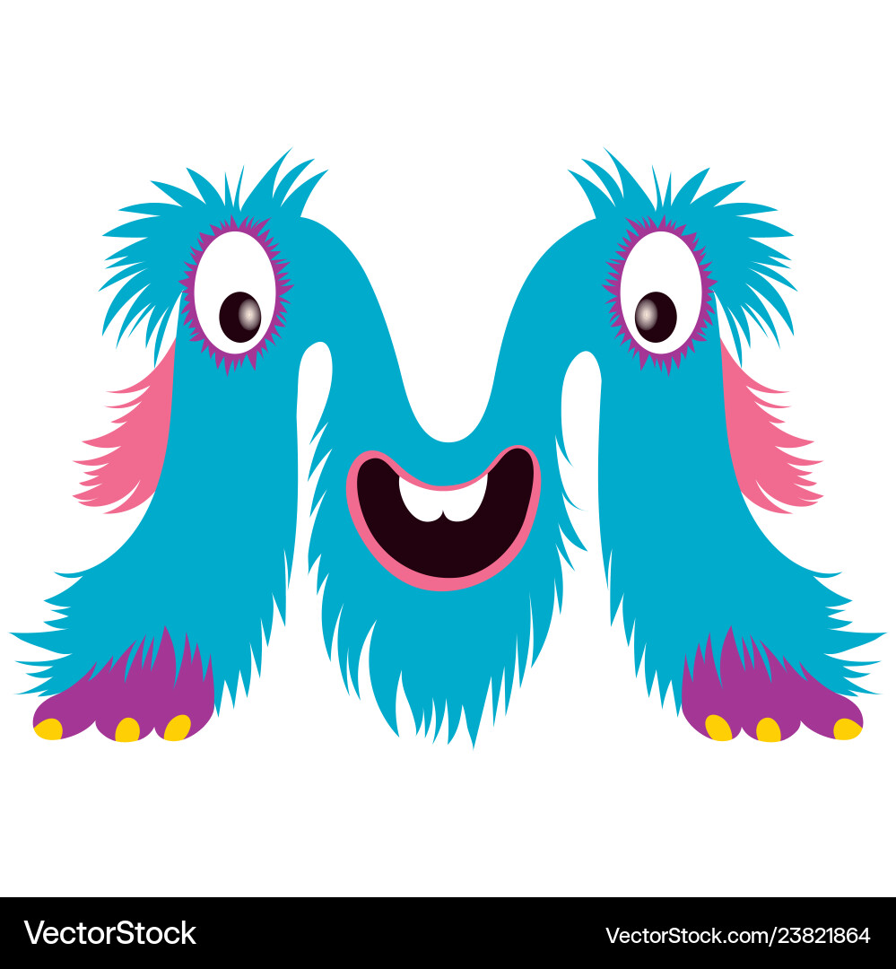 Cartoon Großbuchstaben m von Monster Alphabet Cartoon Großbuchstaben m von Monster Alphabet vektorbild
