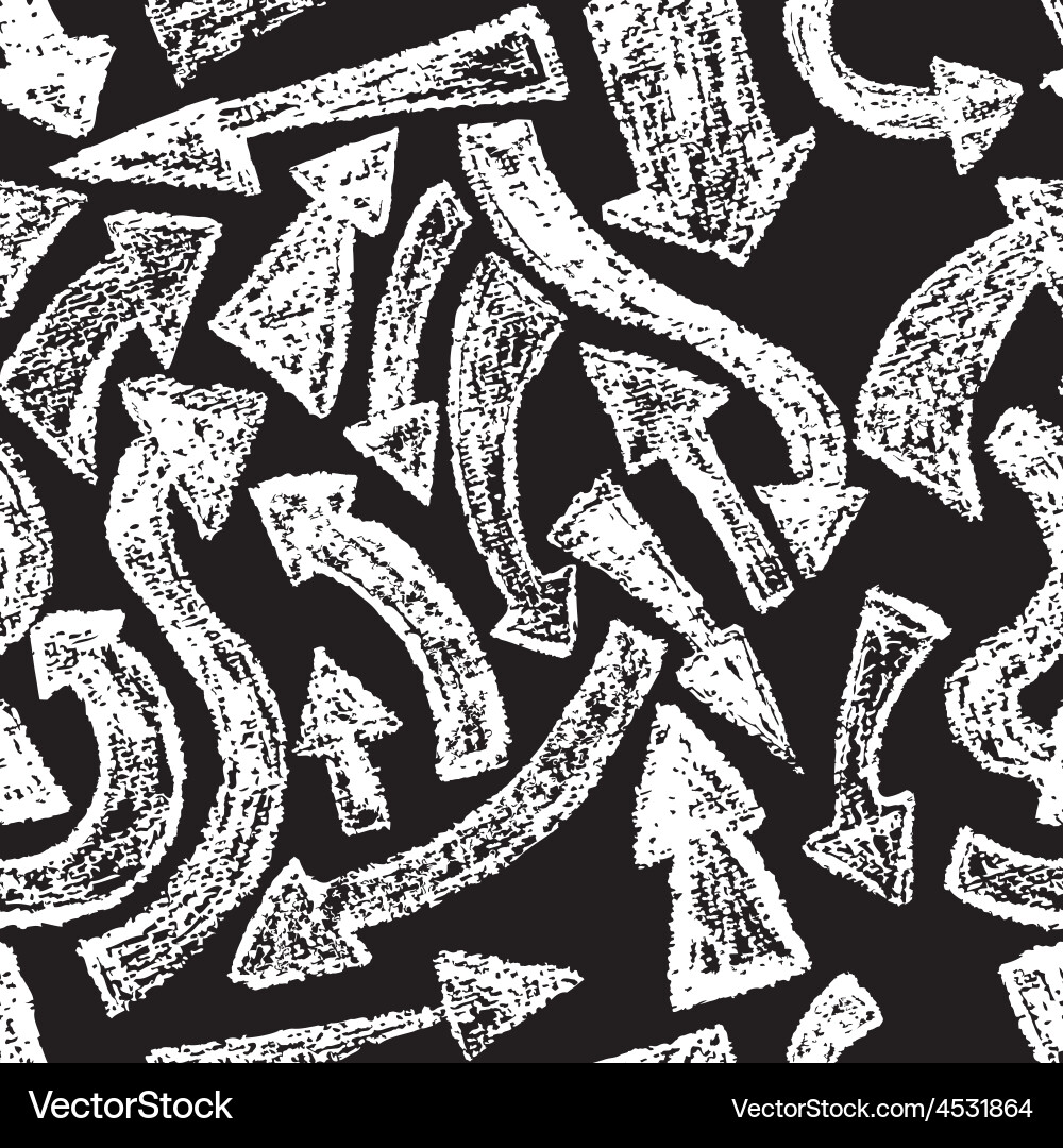 Chalkboard design elements arrows seamless pattern Vector Image