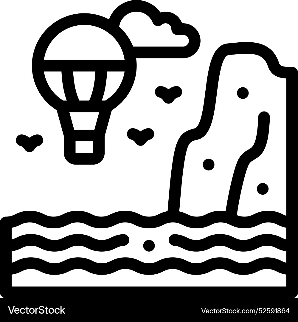 Cliff icon thin linear style design isolated Cliff icon thin linear style design isolated vector image