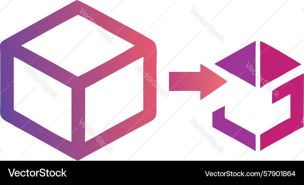 Cube data processing 3d information Vector Image