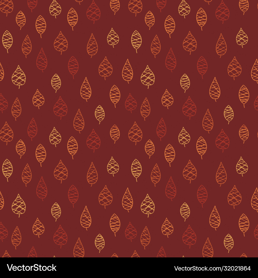 Fun hand drawn leaves seamless pattern doodle Fun hand drawn leaves seamless pattern doodle vector image