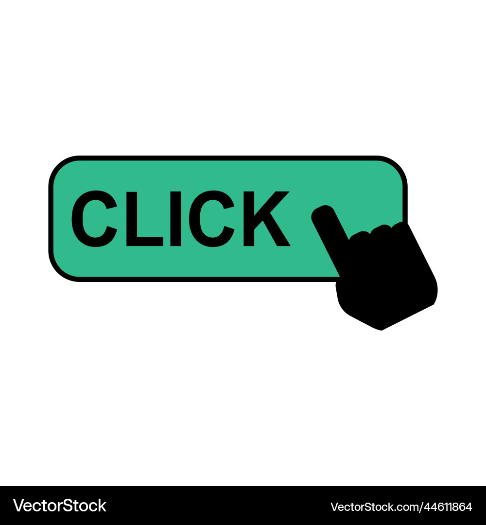 Klicken Sie hier Web-Taste Internet Flat Pointer Vektorbild