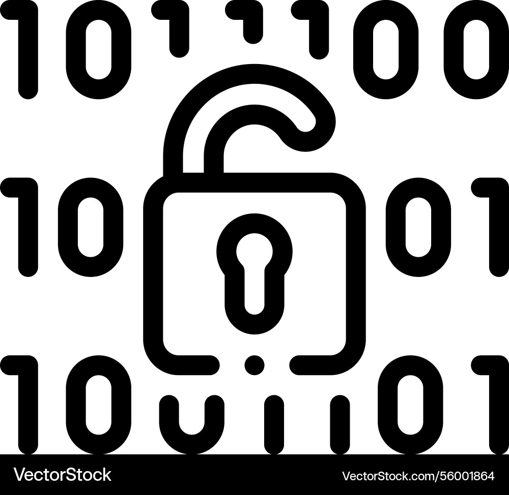 Padlock icon thin linear style design isolated Padlock icon thin linear style design isolated vector image