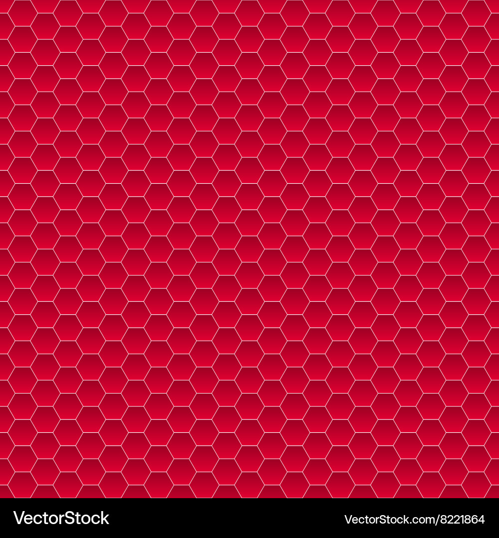 Red Hexagon Pattern - Seamless Vector Image