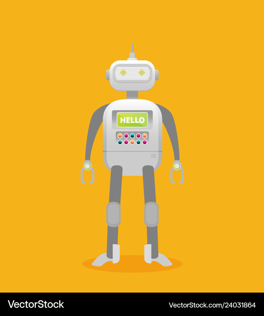 Robot customer support service chat bot flat vector image