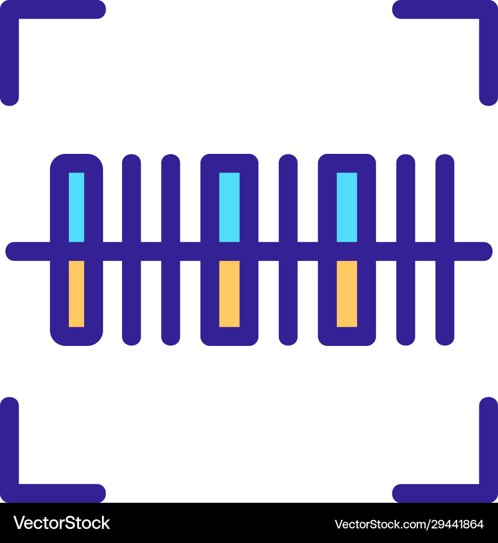 Scanner barcode icon isolated contour Scanner barcode icon isolated contour vector image
