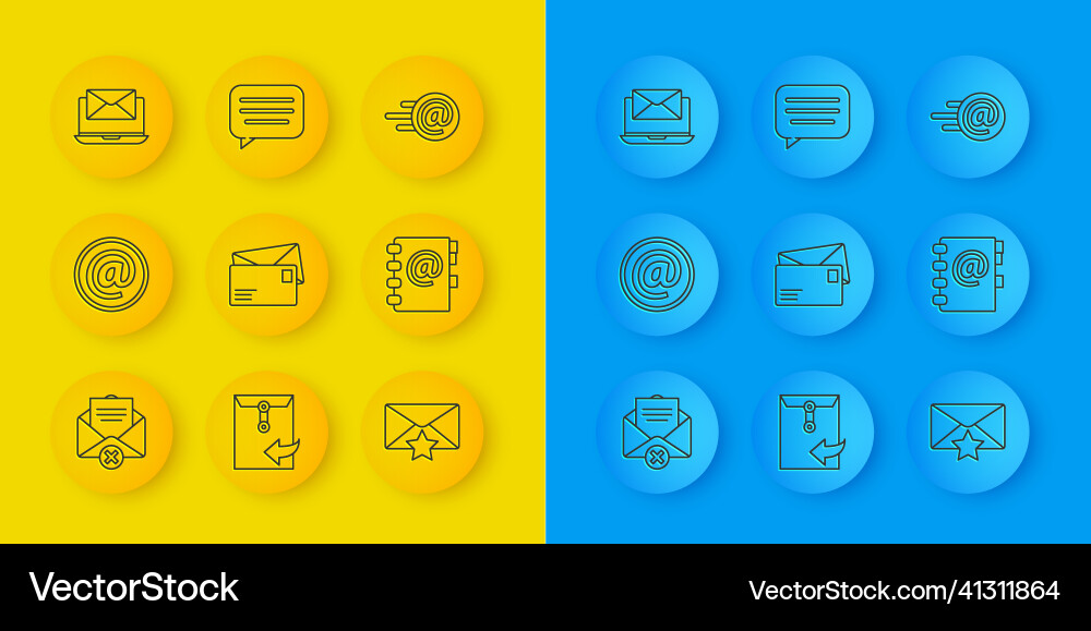Set line delete envelope mail and e-mail Set line delete envelope mail and e-mail vector image